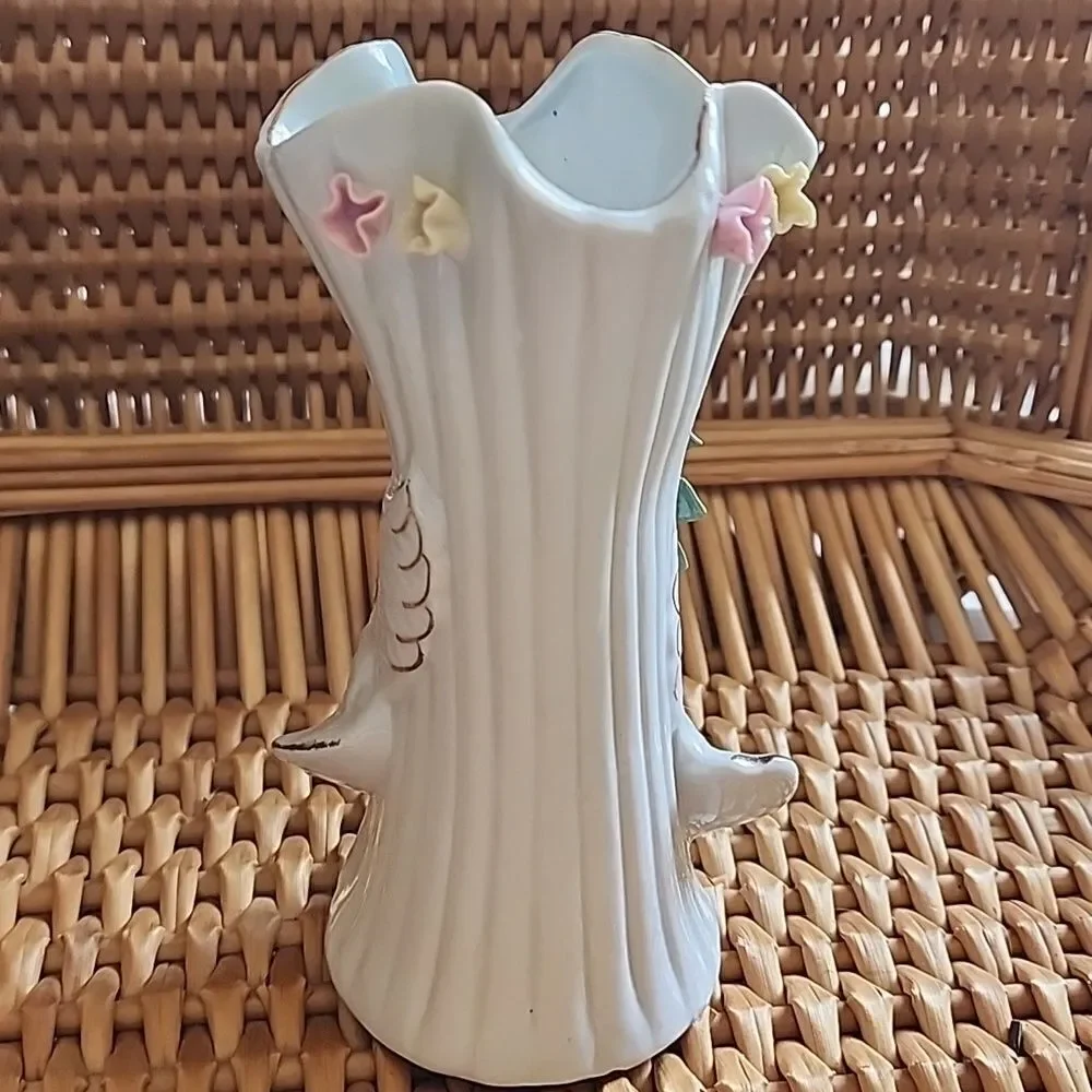Vintage Sophia Ann Sitco Vase Floral Bird Vase Coquette